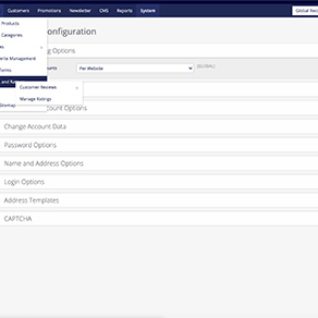 OpenMage LTS Dashboard-Navigation